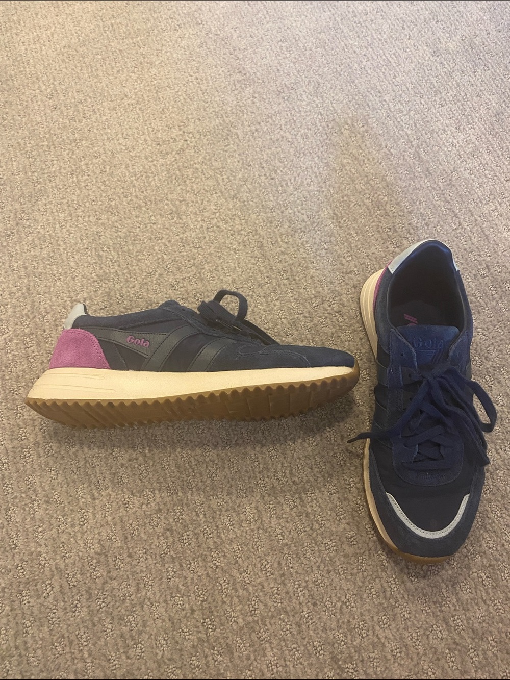 Gola Sneaker with Pink/purple Heel Accent
